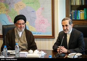 دکتر ولایتی با معاون مجلس عراق و رئیس شورای سیاسی حزبالله لبنان دیدار کرد